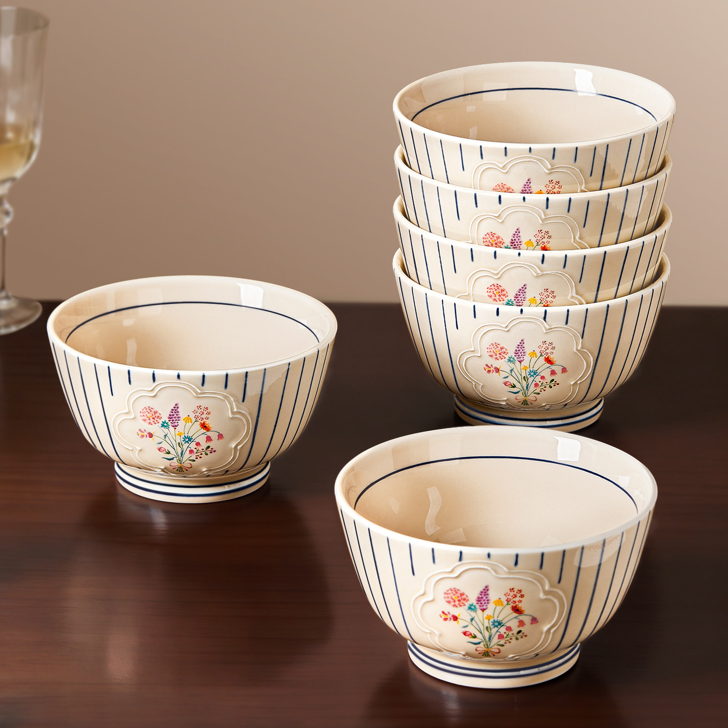 法式餐具碗碟家用2025新款吃饭碗面碗汤碗陶瓷高级感盘子菜盘鱼盘,餐饮具,碗,淘宝优惠券,粉丝福利购,淘宝优惠卷