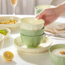 奶油风陶瓷饭碗家用2025新款 小碗 高颜值米饭碗个人专用碗盘好看