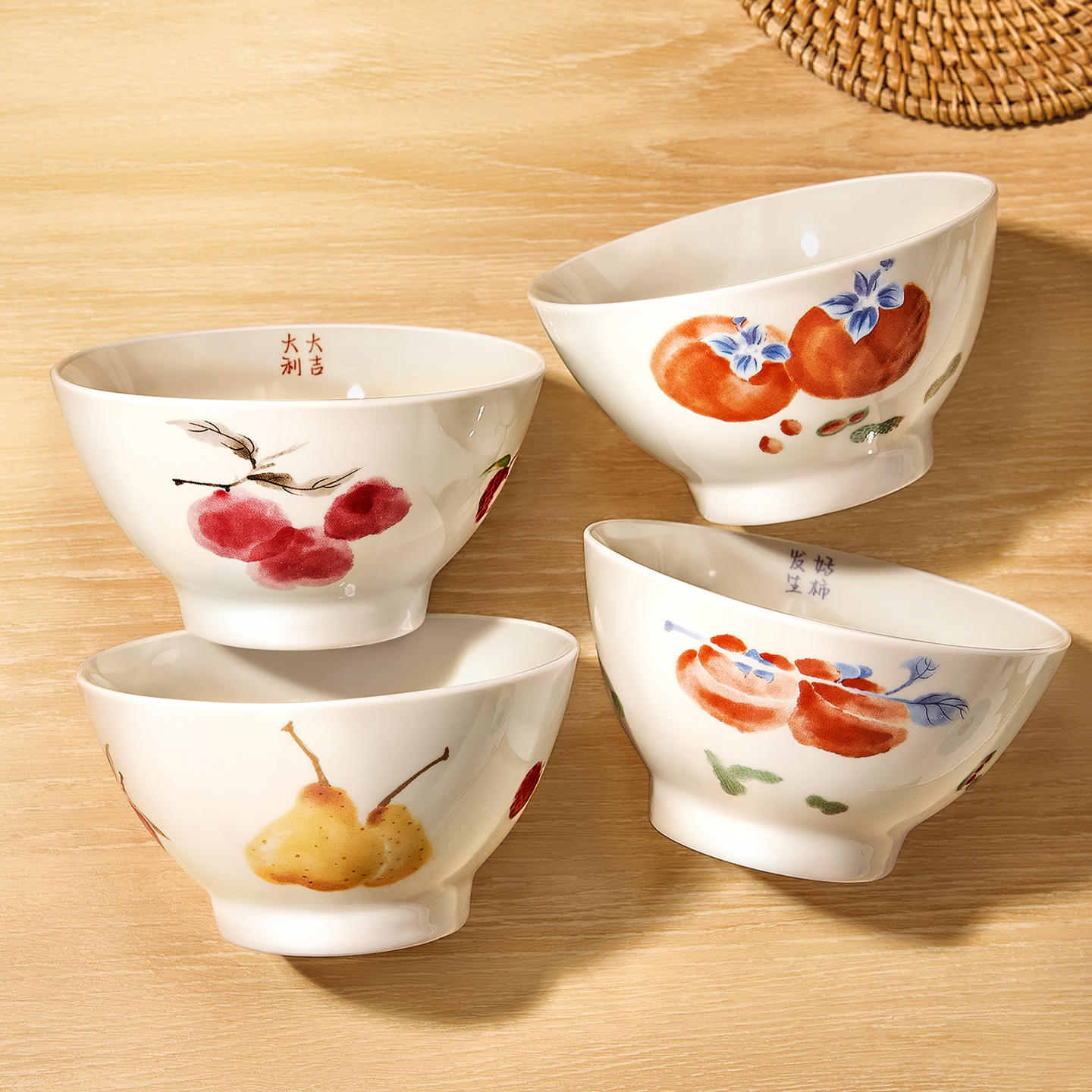 中式陶瓷米饭碗家用高颜值吃饭碗