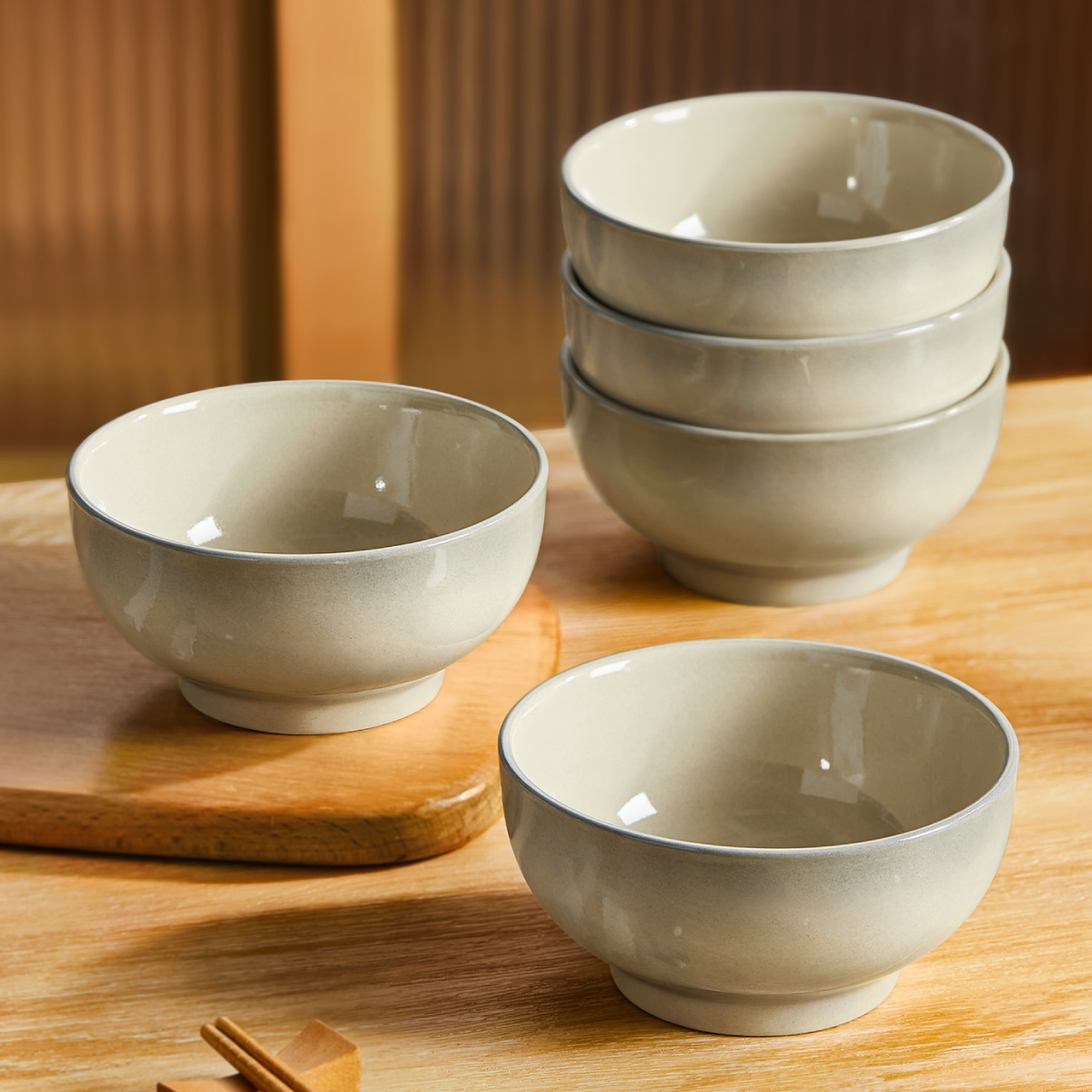 复古陶瓷米饭碗5英寸吃饭碗小碗