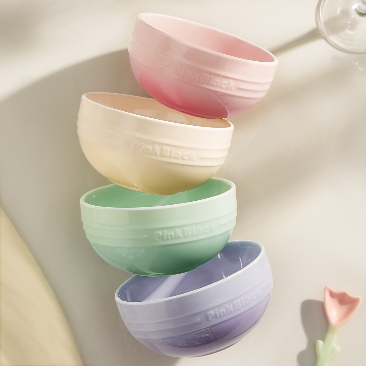 高颜值陶瓷米饭碗碗家用2026新款个人专用吃饭碗特别好看的小碗,餐饮具,碗,淘宝优惠券,粉丝福利购,淘宝优惠卷