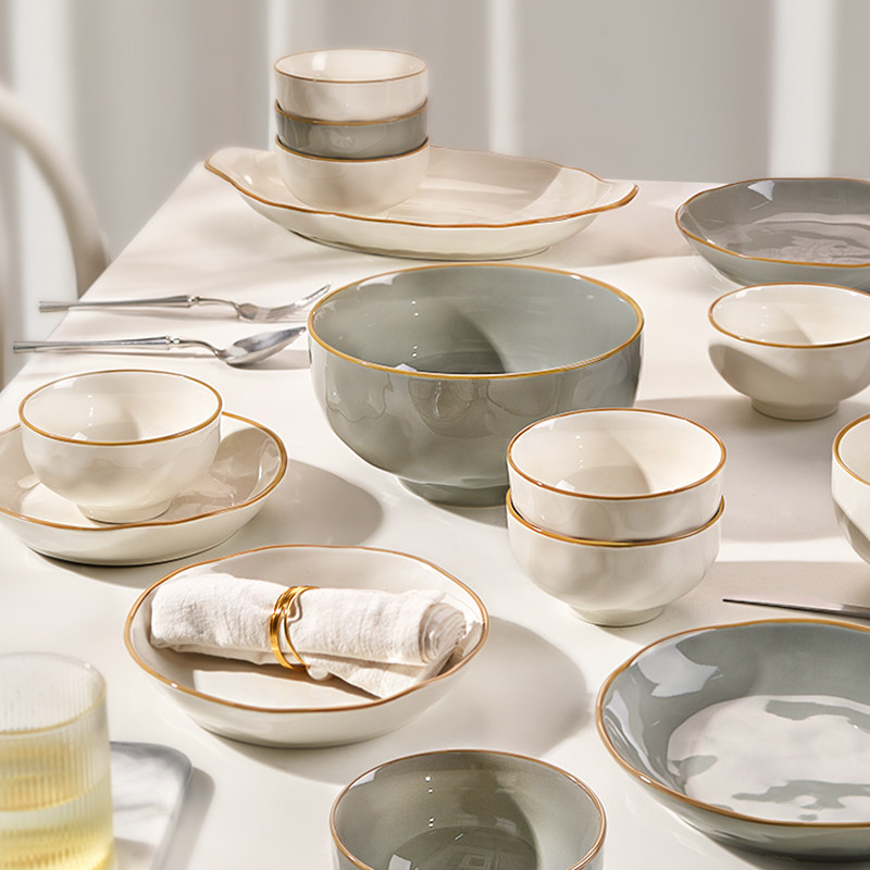 轻奢陶瓷碗碟家用2025新款高级感米饭碗汤碗菜盘子高颜值小碗餐具,餐饮具,碗,淘宝优惠券,粉丝福利购,淘宝优惠卷