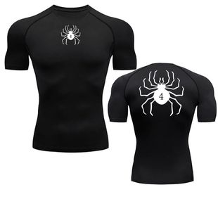 Shirts for Men Spider Workout Compression Gym Fitness Print