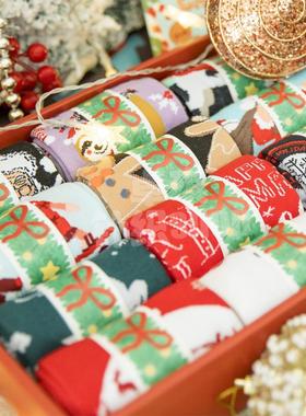 中筒袜秋冬款卡通可爱圣诞