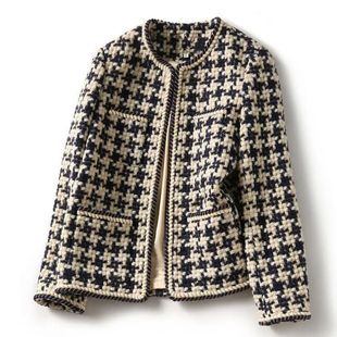 Tweed Women Elegant Early Style Autumn ins Vintage Jacket