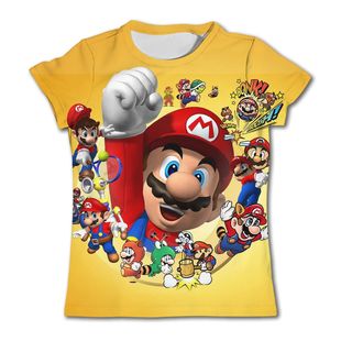 Cartoon Mario Children Tees Tops Boy shirts Super Kids