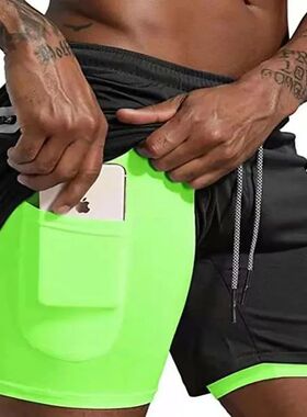 2024 Sport Shorts Men Sportswear Double-deck Running Shorts