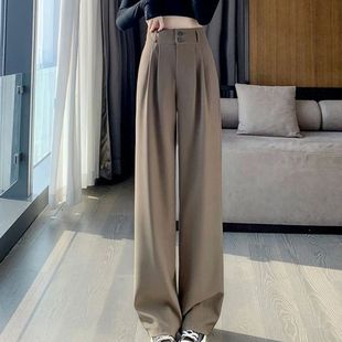 Pants Women Waist Wide Black High Leg Style Women’s Korean