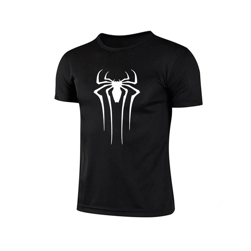 Men's new summer spider ball print round neck short