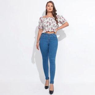 Color Jeans Street Play Waist Pure High Woman Denim