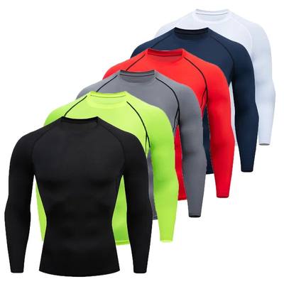 Men Workout Long Sleeve T- shirt Spring Autumn Gym Running