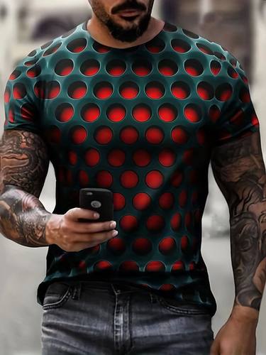 Summer Men T Shirts Optical Illusion 3D Print Graphic Round