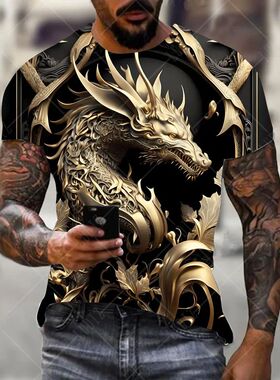 Men's Dragon T-shirt Fashion 3d Printed T Shirt Animal