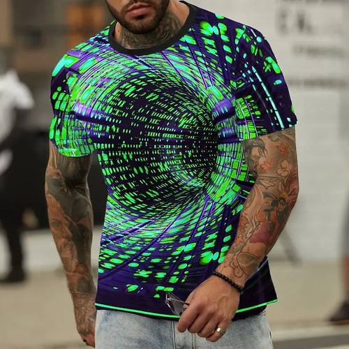 Summer T-Shirt For Men 3D Luminous Printed Short-Sleeve