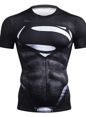 New Brand Fitness Compression T-Shirt Men Short Sleeve 3D