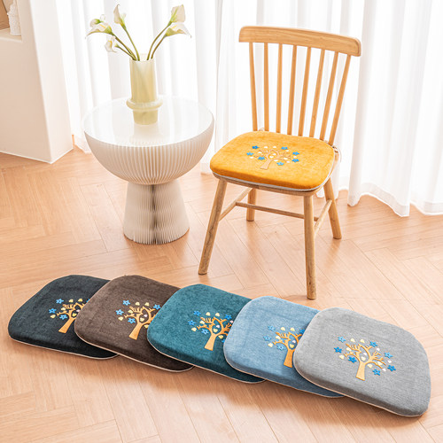 加厚马蹄形实木四季通用椅垫防滑