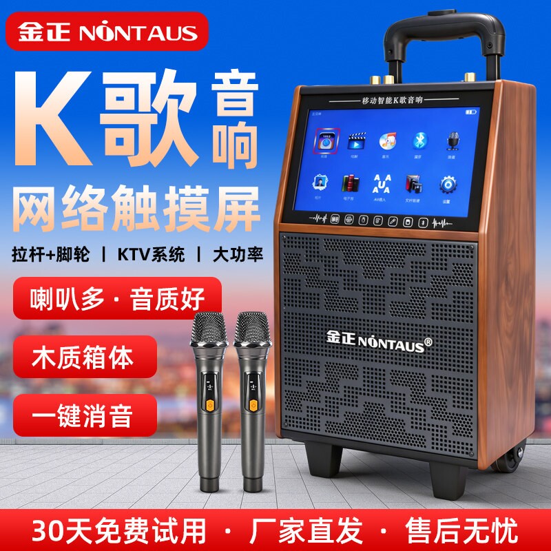 金正 广场舞音响带显示屏户外K歌一体机音箱家用唱歌家庭KTV点歌