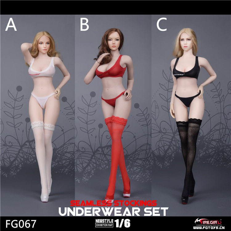 【现货】森哥 Fire Girl Toys 1/6 FG067 新无缝丝袜内衣套装三色