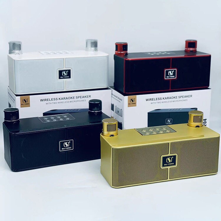 低音炮无线蓝牙音响双麦克风K歌Y庭蓝牙音箱一体机S204卡拉OK家