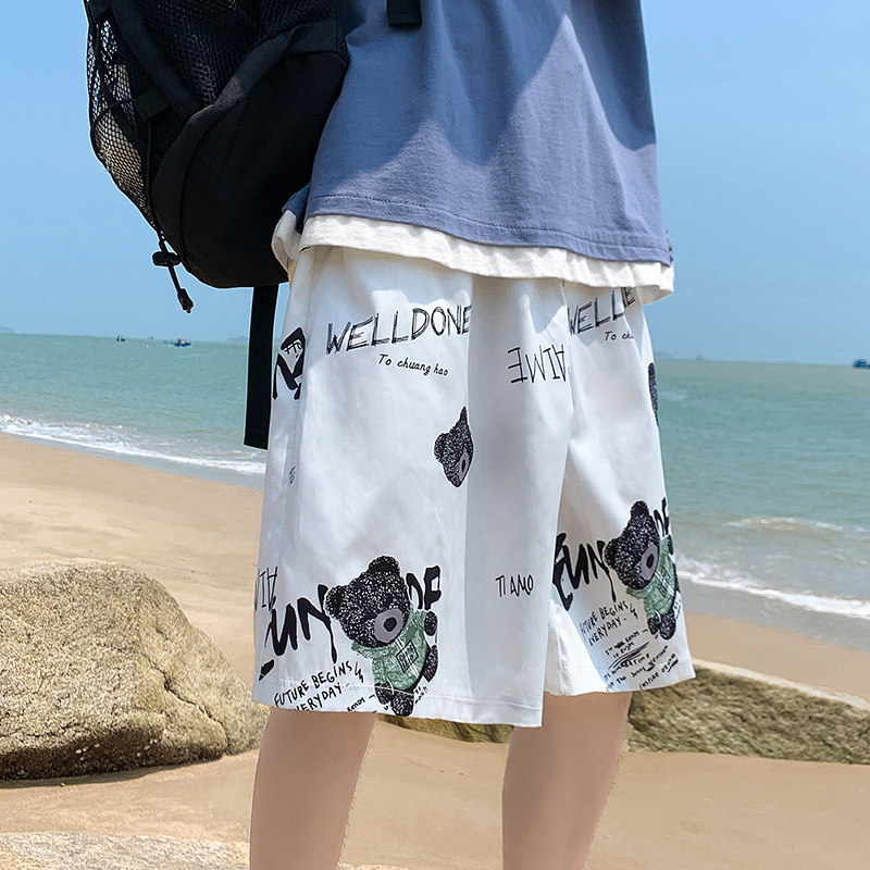 潮流小熊印花休闲短裤男大码速干沙滩裤DK4000P25,男装休闲裤,电商A073