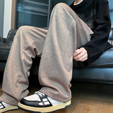 直播仿羊绒直筒休闲裤男大码宽松显瘦垂感针织毛呢裤K868P60，男装休闲裤，电商A073