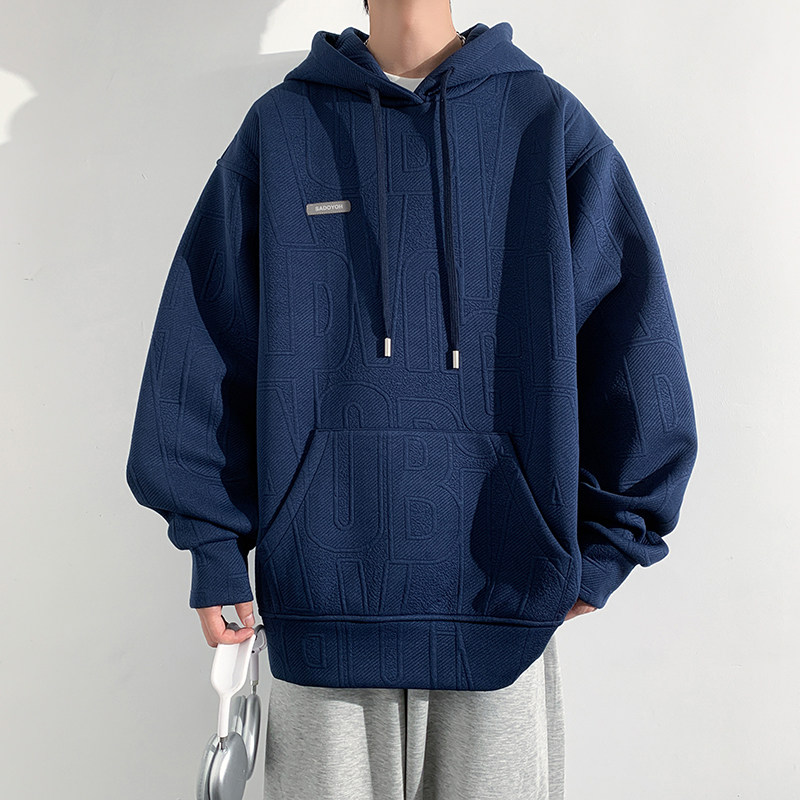 直播图案已注册重磅420克立体提花连帽卫衣男大码W928P55,男装卫衣,电商A073