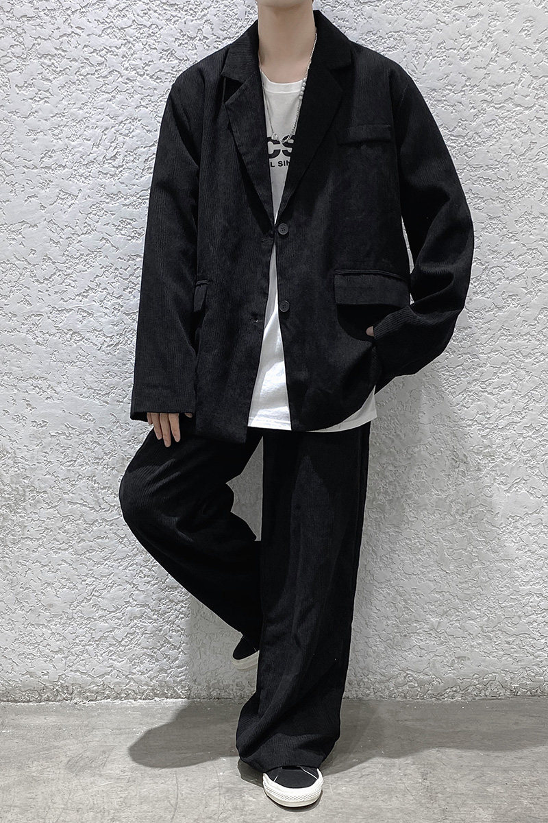 情侣灯芯绒西装韩版宽松气质西服外套F336P75控价98,男装西服,电商A073