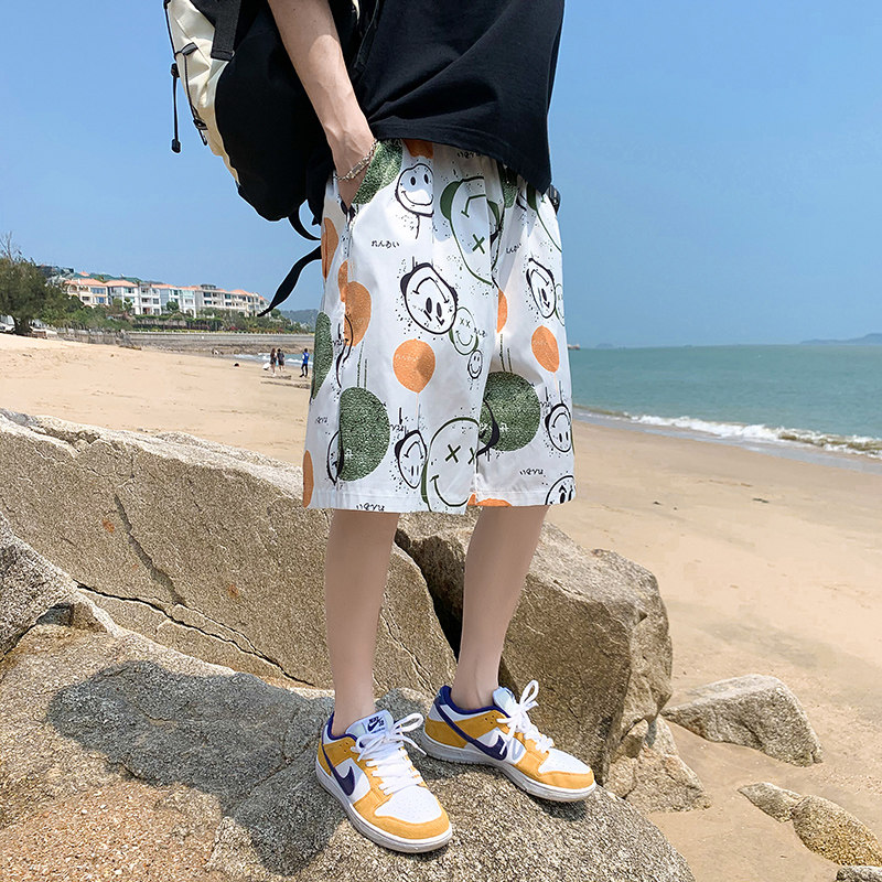 潮流小熊印花休闲短裤男大码速干沙滩裤 DK4000P25图片