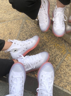 匡威ALL STAR CX果冻底小白鞋高低帮轻便休闲帆布鞋167807C16856C