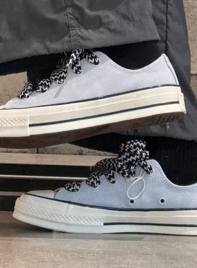 CONVERSE匡威1970S翻毛皮低帮板鞋浅蓝色舒适休闲帆布鞋男A10413C