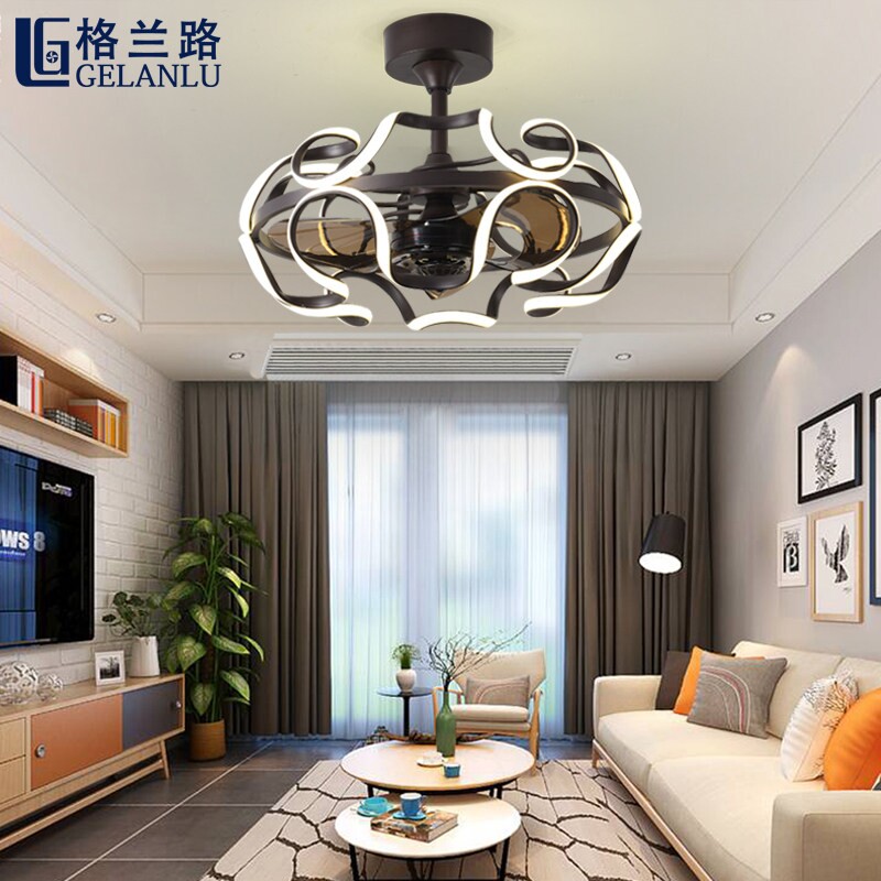 北欧吊扇灯餐厅带吊灯一体两用大厅有110V电风扇灯扇厨房厅电灯客