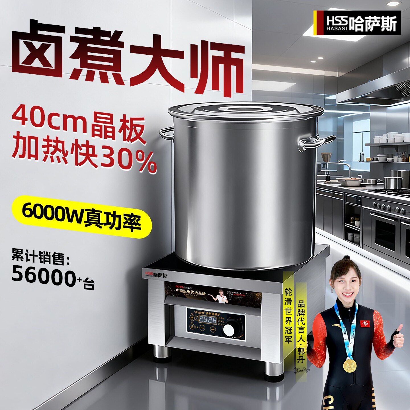 哈萨斯商用电磁炉6000w平面商业