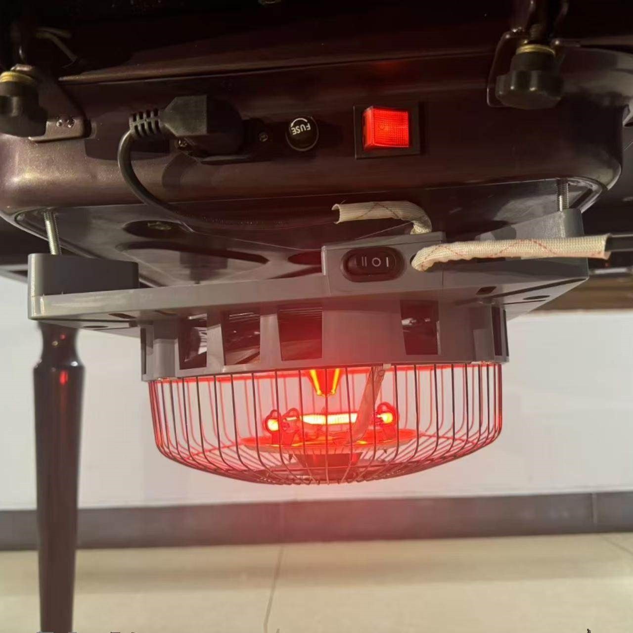 吊挂型麻将机取暖器自动麻将桌下四脚餐桌款机麻通用款烤火炉新款