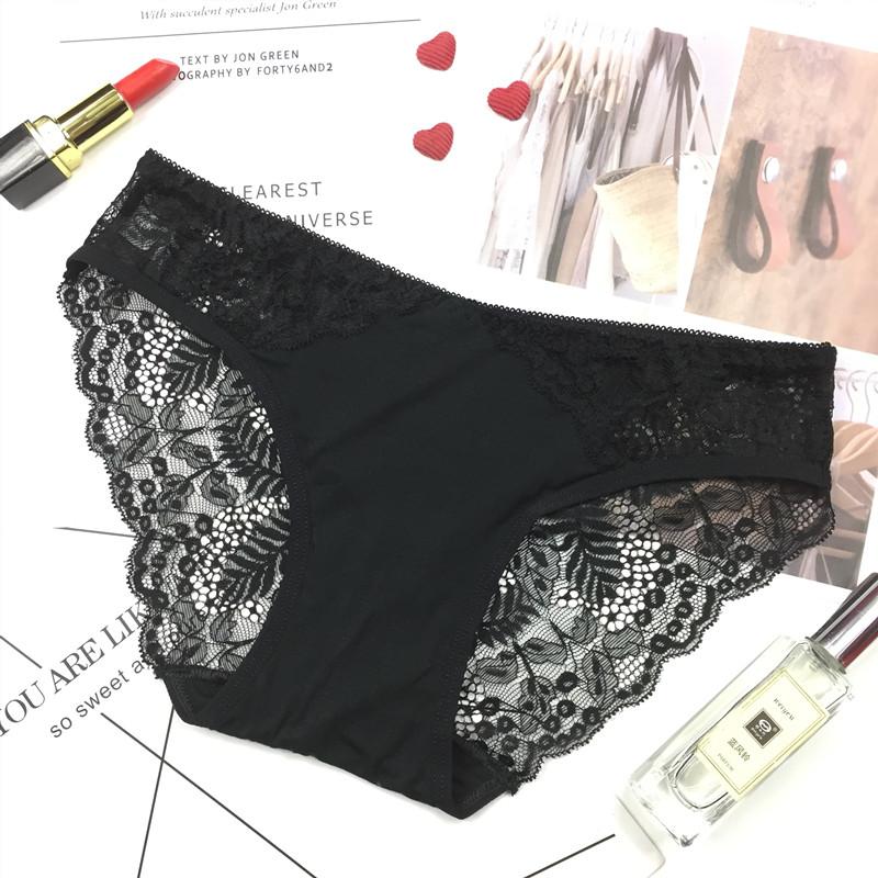 女士蕾丝透明网纱低腰三角裤