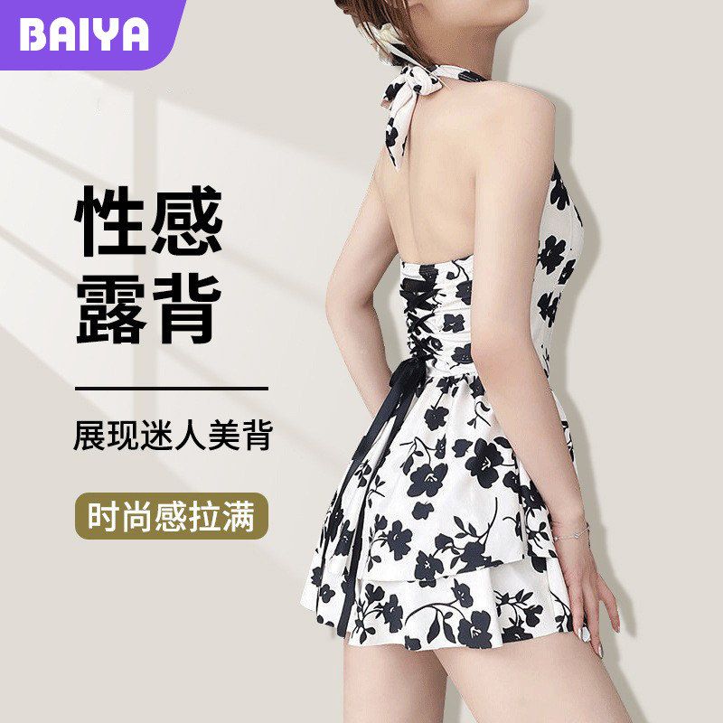 泳衣女高级感纯欲ins风虞美人高