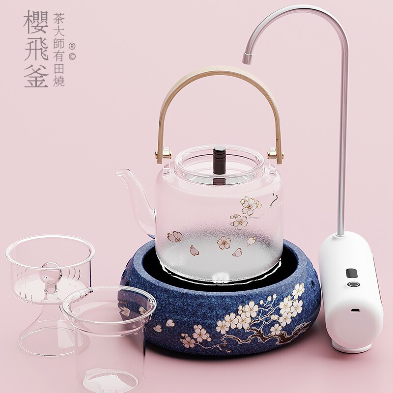 茶大师有田烧樱飞釜日式家用电陶