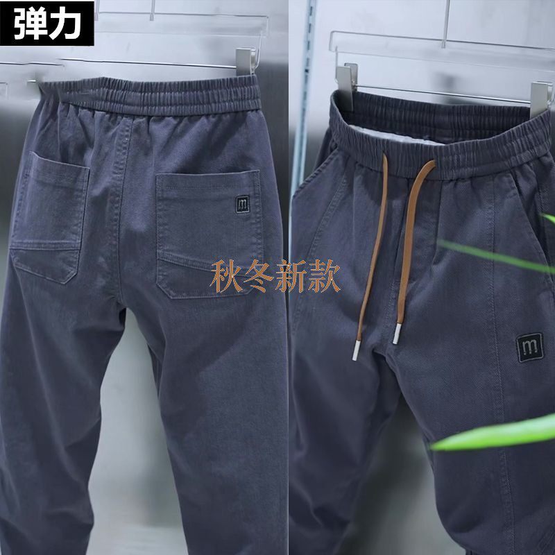 春秋厚款潮流男士休闲裤男韩版宽松百搭束脚裤男哈伦工装长裤子男