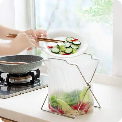 trash bag rack fold can hang ash-bin garbage waste