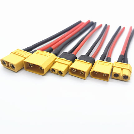 连接线XT30/60H/90航模插头锂电池充电口铜脚铜线12/14/16AWG线