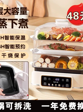 2026新款分体电蒸锅可拆洗大容量