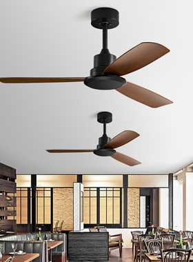 大风力变频静音工业黑色复古吊扇无灯电风扇商用餐厅客厅北欧家用