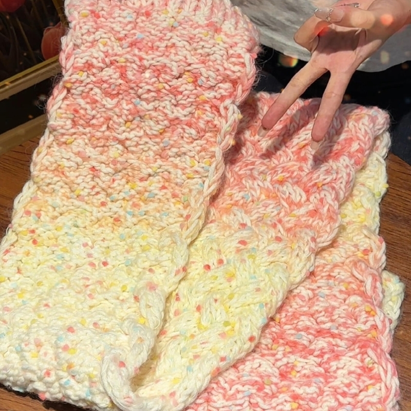 渐变围巾毛线手工diy送闺蜜送女友生日礼物材料包围脖手织编织冬