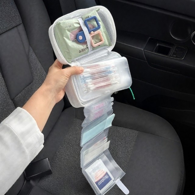 便携医药包旅游药品收纳袋随身携带小收纳包户外出行分隔巨能装