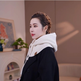 围脖女款秋冬季2025新款百搭高档假领子假帽子领连帽帽子围巾一体