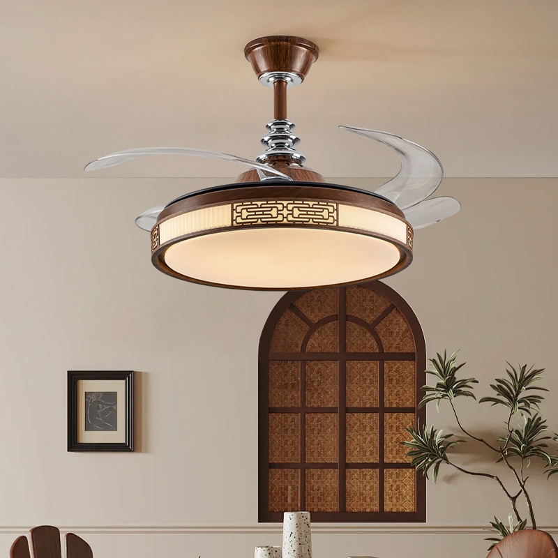 新中式风扇灯隐形吊扇灯家用客厅