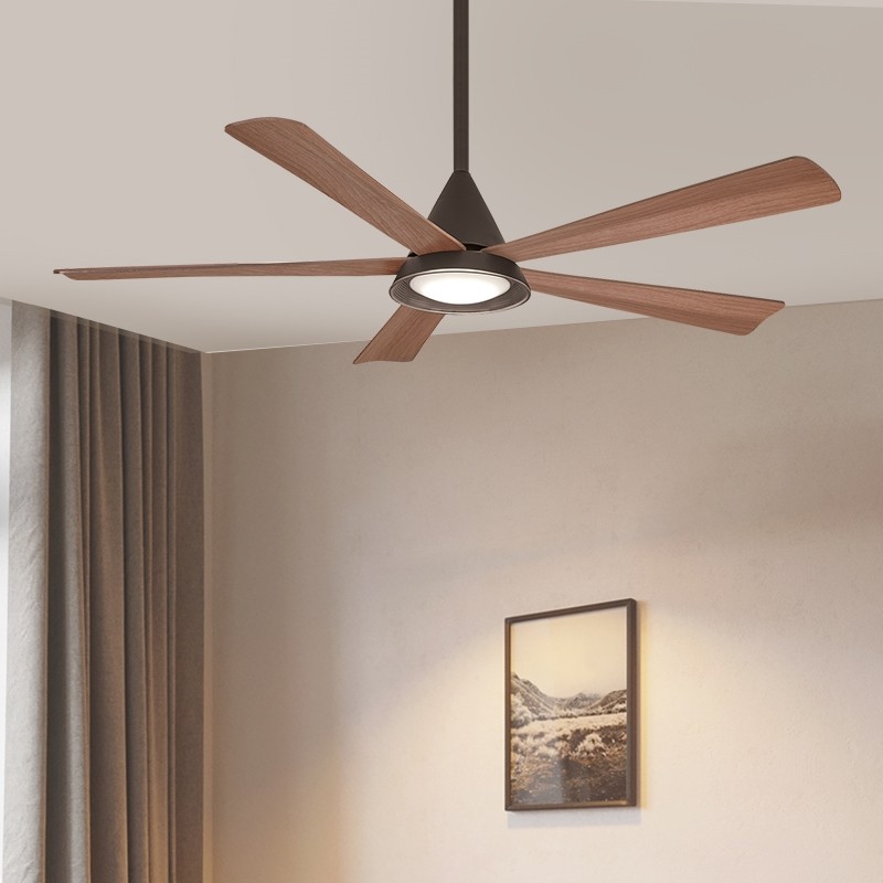 客厅2023年新款创意风扇灯餐厅五大风力吊式家用一体复古吊扇灯叶