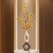 石来运转招财猫花瓶摆件竖高级感客厅入户玄关屏风插花艺装 饰礼品