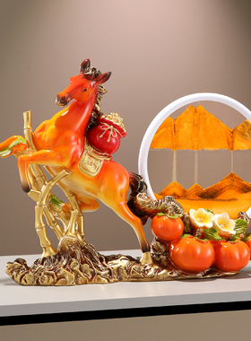 2026马上有钱流沙画摆件