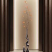 入户玄关细长窄花瓶客厅插花长枝电视柜壁龛开放格轻奢高级感摆件