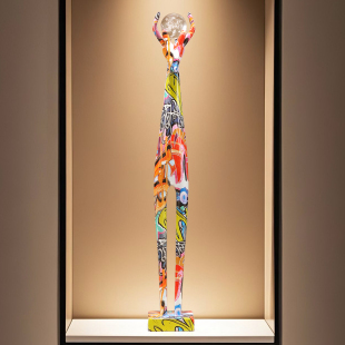 入户玄关细长竖高摆件客厅壁龛展示格旺宅艺术鹿高级乔迁新居装 饰